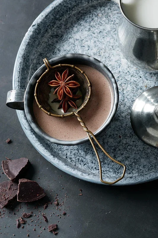 ‘day Of The Dead’ Drink Of Hot Chocolate ‘mexican Champurrado’ Star Anise, Vanilla And Cinnamon