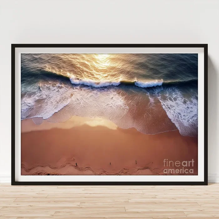 ‘sand view natural Beach amazing Top sea drone sunset Water Summ Art Print