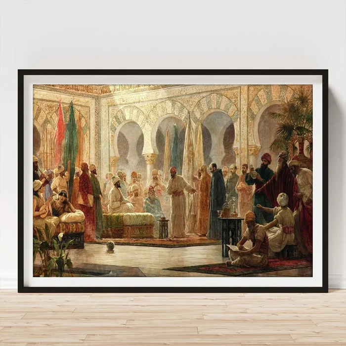 ‘The Court of Abd ar-Rahman’, 1885. Abd ar-Rahman III -889-Cordoba,… Art Print