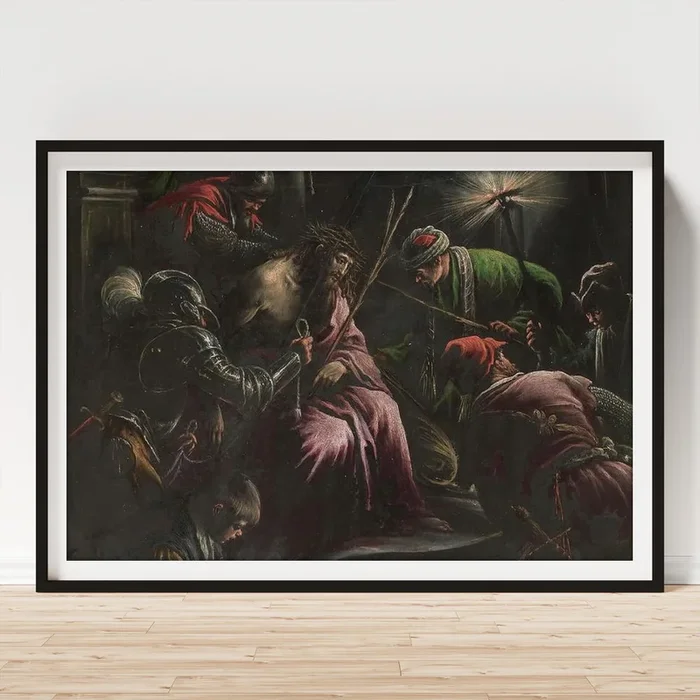 ‘The Crowning with Thorns’. 1590 – 1598. Oil on slate. JESUS. Art Print