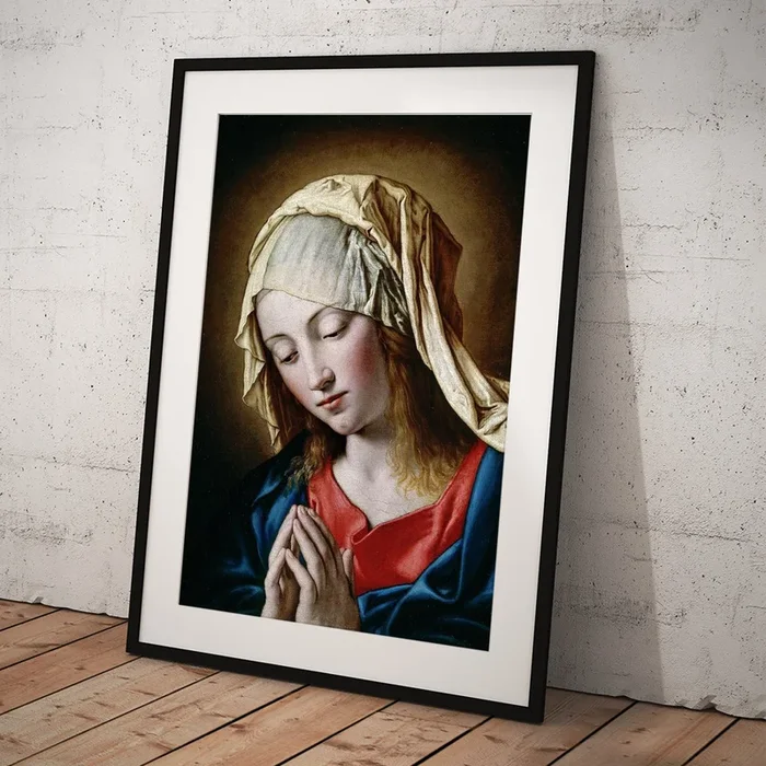‘The Madonna in Prayer’, 17th century, Italian School, Oil on canvas, 48 cm x 40 c… Art Print
