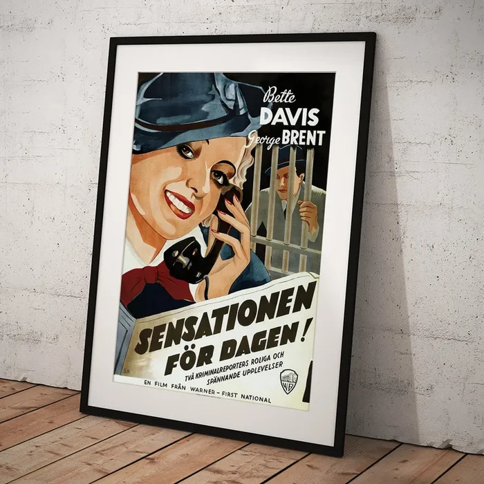 ”Front Page Woman” movie poster with Bette Davis, 1935. Art Print