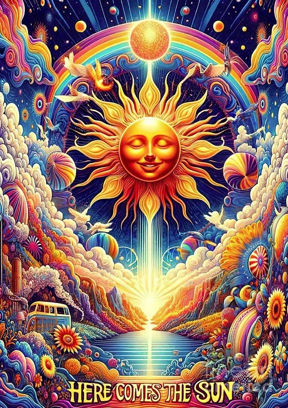 ”Here Comes the Sun” music poster