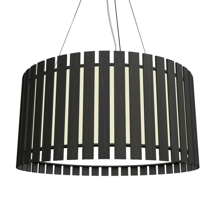 Accord Lighting – 1092.46 – Three Light Pendant – Slatted – Organic Black – 109246