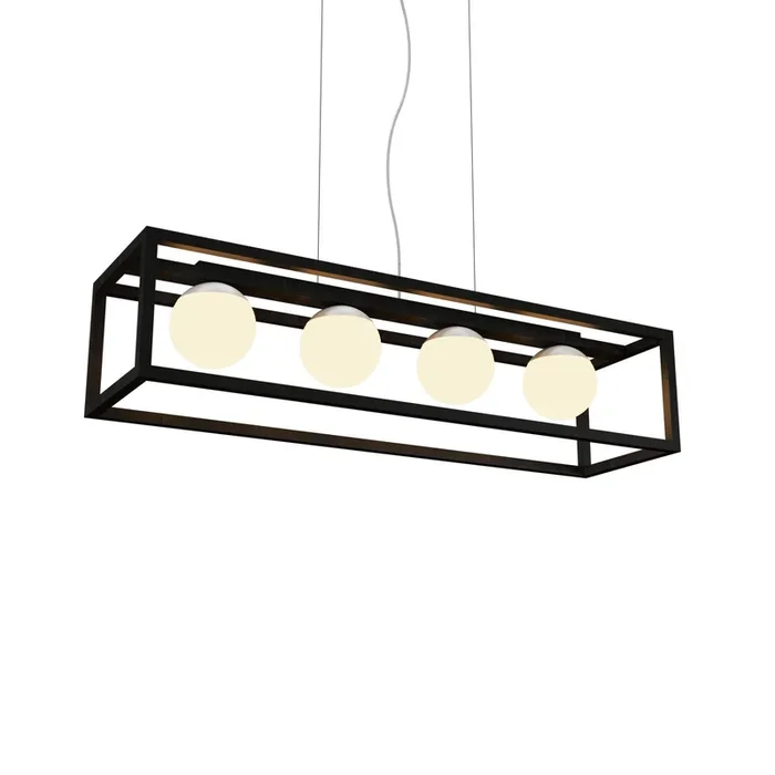 Accord Lighting – 1456.46 – Four Light Pendant – Cubic – Organic Black – 145646