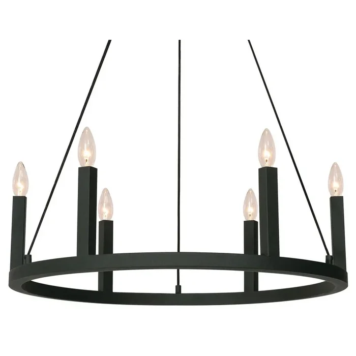 AFX Lighting – GRCP26CBBK – Six Light Pendant – Grace – Black