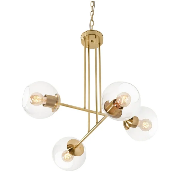 AFX Lighting – JAMP25MBSB – Four Light Pendant – Jamie – Satin Brass