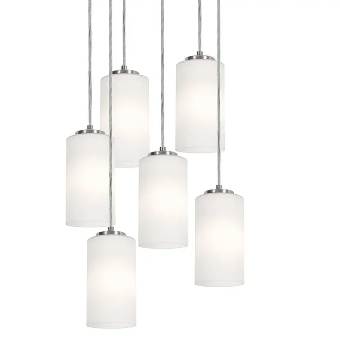 AFX Lighting – LEOP04MBSNRND6 – Six Light Pendant – Leo – Satin Nickel