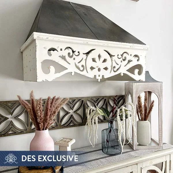 Architectural Wooden and Metal Canopy Hood – Decor Steals