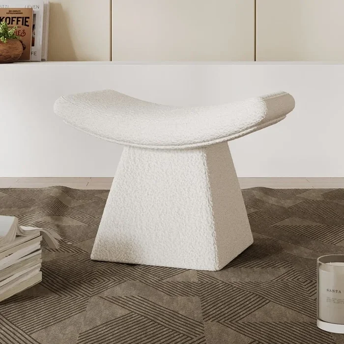 Boucle Curve Ottoman Unique Footstool