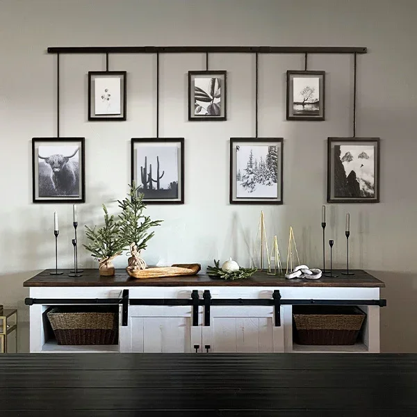 Bronze Gallery Wall Photo Rail with Frames – Decor Steals