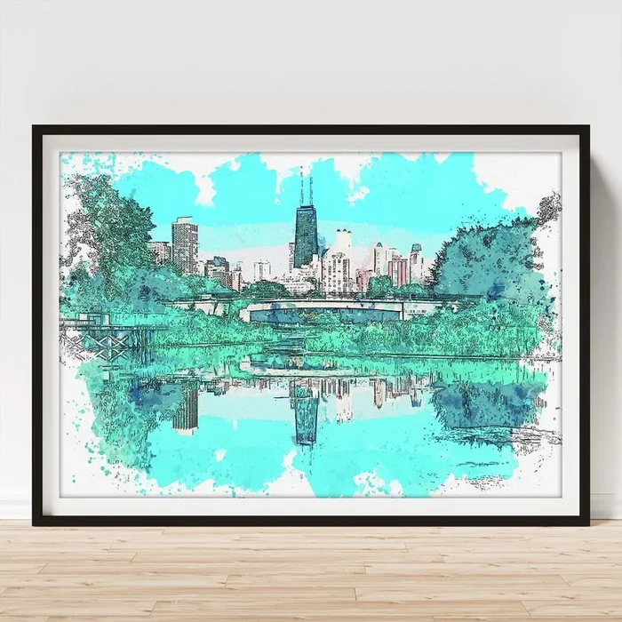 .Chicago Skyline 44_1 Art Print