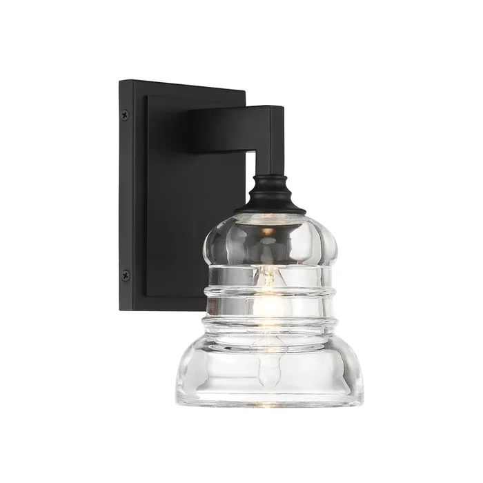 Crystorama – GRG-1041-MK – One Light Wall Sconce – Gregory – Matte Black – GRG1041MK