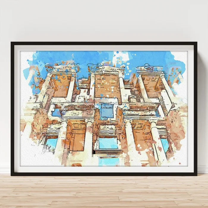 .Ephesus Library. Art Print