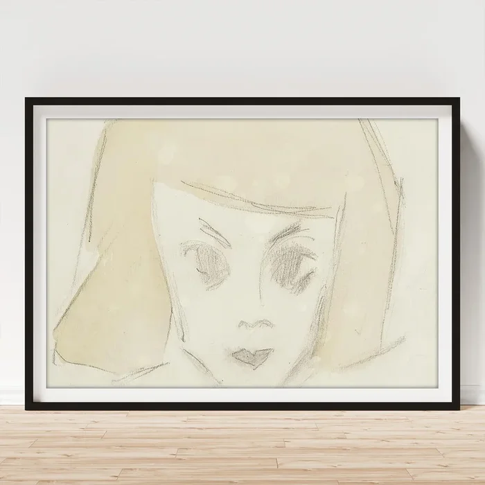 Girl With Large Eyes Art Print