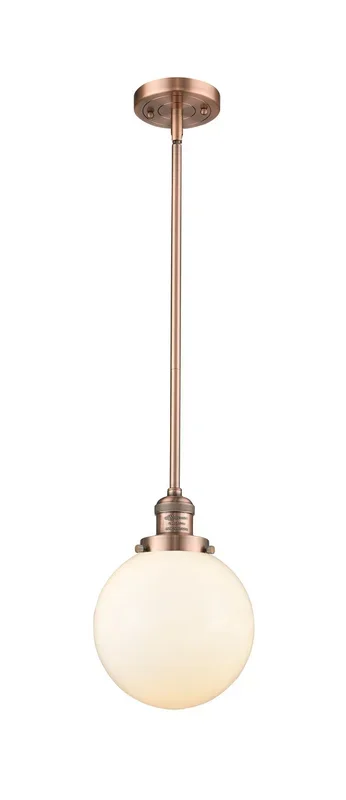 Innovations – 201S-AC-G201-8-LED – LED Mini Pendant – Franklin Restoration – Antique Copper
