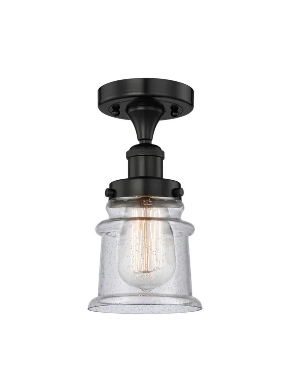 Innovations – 616-1F-BK-G184S – One Light Semi-Flush Mount – Edison – Matte Black – 6161FBKG184S
