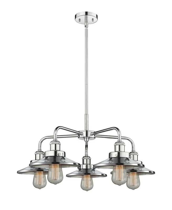Innovations – 916-5CR-PC-M7-PC – Five Light Chandelier – Ballston Urban – Polished Chrome – 9165CRPCM7PC