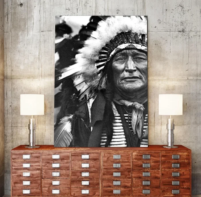 Iron Shell Gallery Wrapped Canvas – Vintage Native American Wall Art
