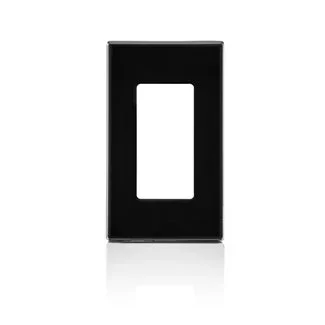 Leviton 1-Gang Decora Plus Device Decora Wall Plate/Faceplate Screwless Polycarbonate Snap-On Mount Black (80301-SE)