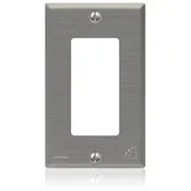 Leviton 1-Gang Decora Wall Plate Standard Size Antimicrobial Treated Powder Coated Stainless Steel (84401-A40)