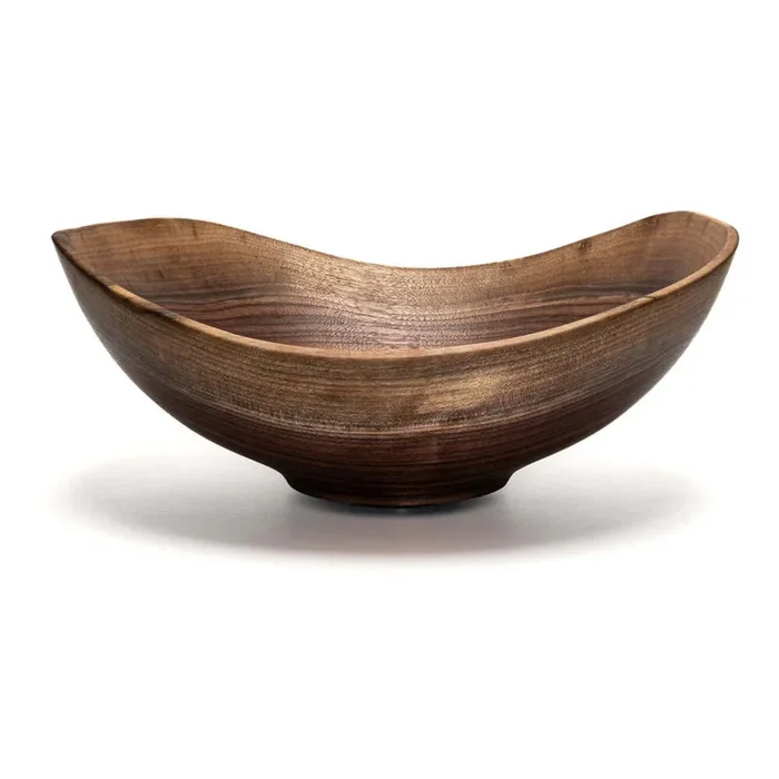 Live Edge Oval 20″ Walnut Wooden Bowl by Andrew Pearce