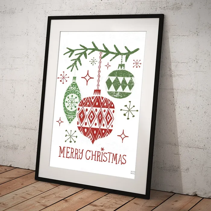 Merry Christmastime Ornament White Crop Art Print