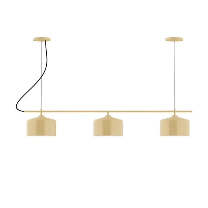 Montclair Light Works – CHA419-17-C24 – Three Light Linear Chandelier – Axis – Ivory – CHA41917C24