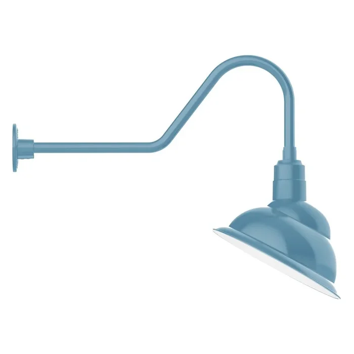 Montclair Light Works – GNC122-54-S03-L13 – LED Gooseneck Wall Light – Emblem – Light Blue – GNC12254S03L13