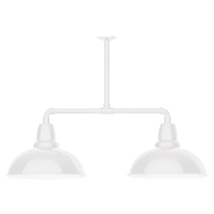 Montclair Light Works – MSD108-44-T30-G05 – Two Light Pendant – Cafe – White – MSD10844T30G05