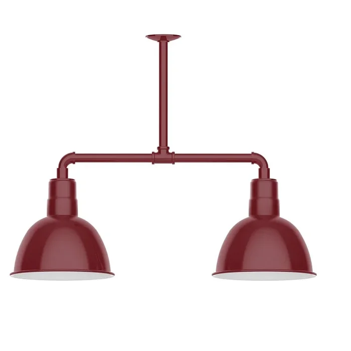 Montclair Light Works – MSD116-55-T36-G06 – Two Light Pendant – Deep Bowl – Barn Red – MSD11655T36G06