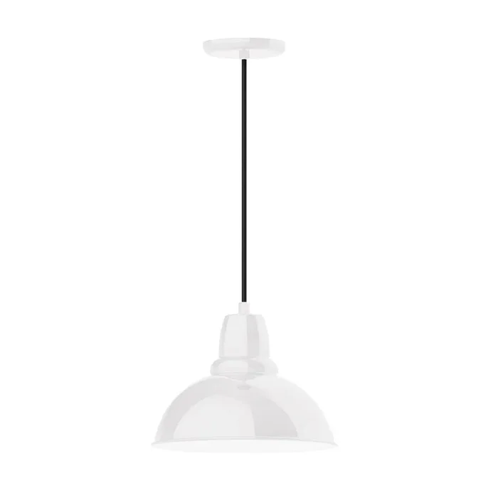 Montclair Light Works – PEB106-44-C25-W12 – One Light Pendant – Cafe – White – PEB10644C25W12