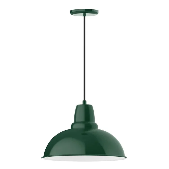 Montclair Light Works – PEB108-42-C21-G05 – One Light Pendant – Cafe – Forest Green – PEB10842C21G05