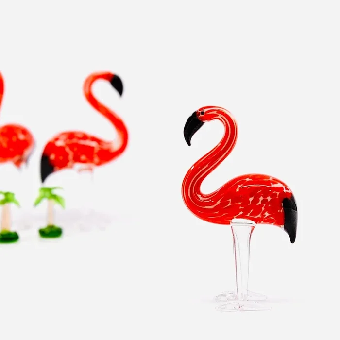 Red Glass Flamingo