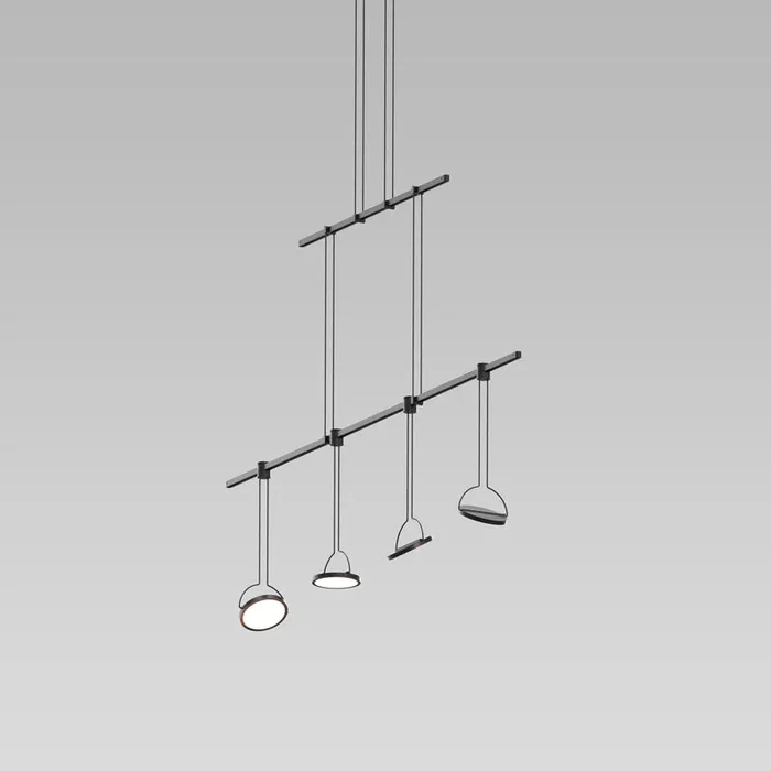 Sonneman – SLS1155 – Four Light Pendant – Suspenders – Satin Black – SLS1155