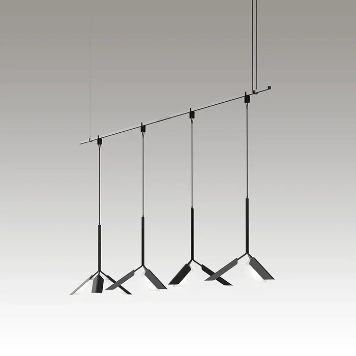 Sonneman – SLS1163 – Four Light Pendant – Suspenders – Satin Black – SLS1163