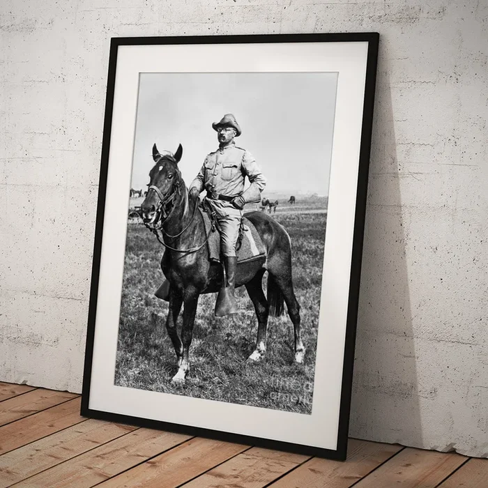 Theodore Roosevelt Riding Horse Art Print