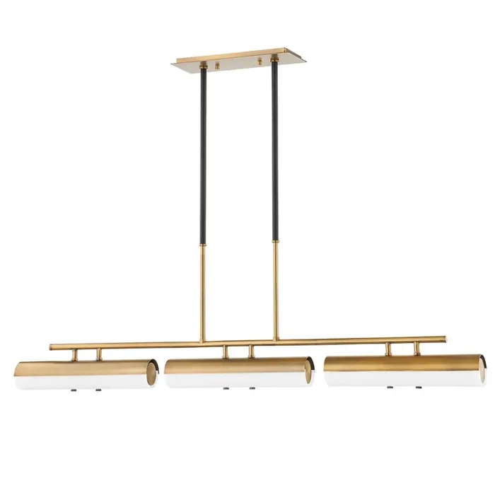 Troy Lighting – F3248-PBR/SBK – LED Linear Pendant – Titus – Patina Brass – F3248PBRSBK