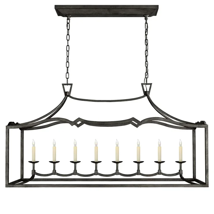Visual Comfort Signature – Eight Light Linear Pendant – Darlana Fancy