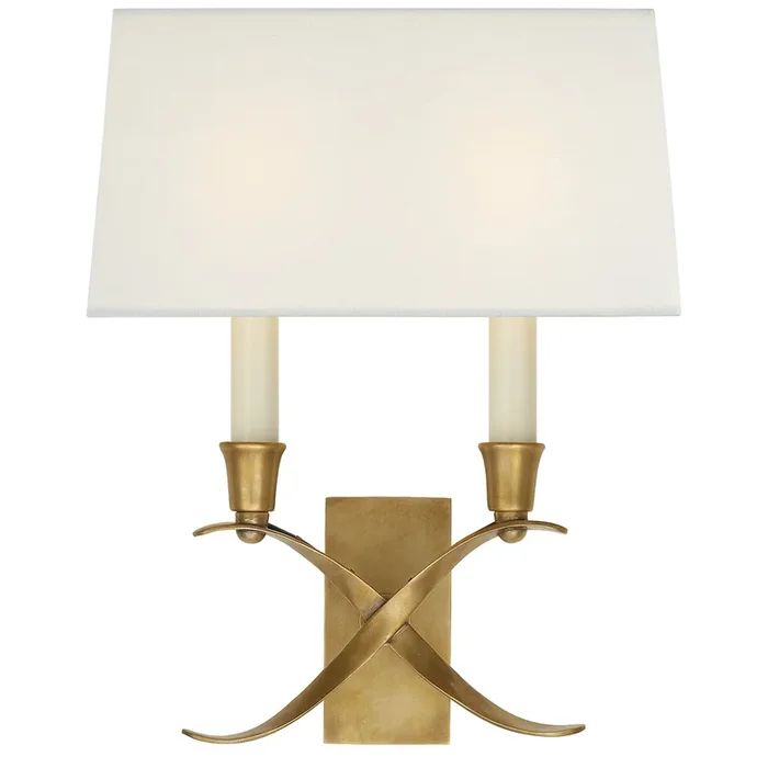 Visual Comfort Signature – Two Light Wall Sconce – Cross Bouillotte