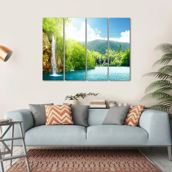 Waterfall In Croatia Canvas Wall Art