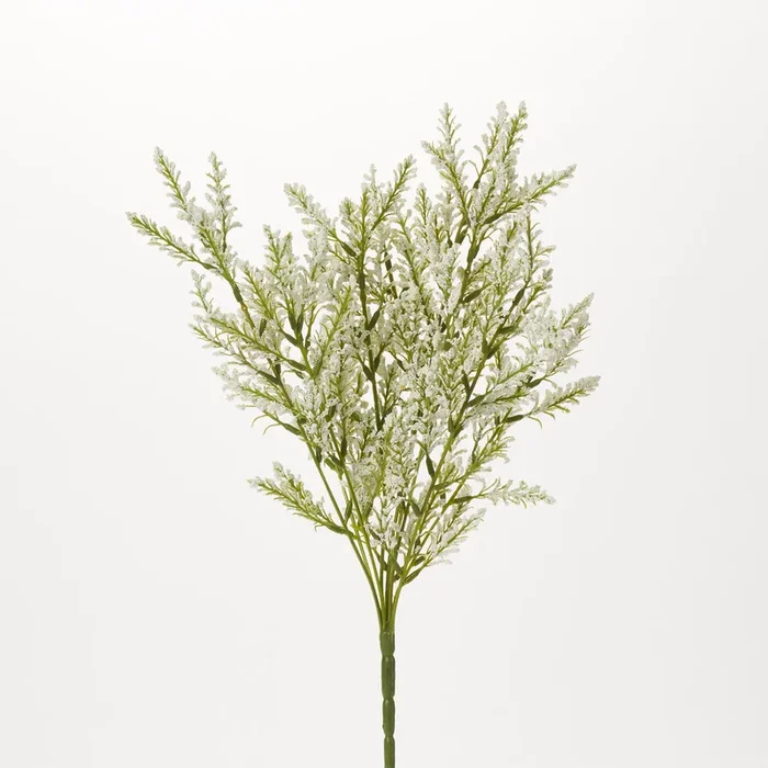 White Faux Astilbe Bush Stem Spring Summer Foliage Bouquet – 18″