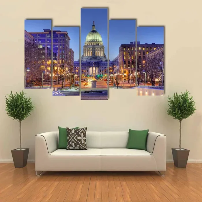 Wisconsin State Capital Building Canvas Wall Art