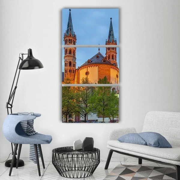 Wurzburg Cathedral In Bavaria Vertical Canvas Wall Art