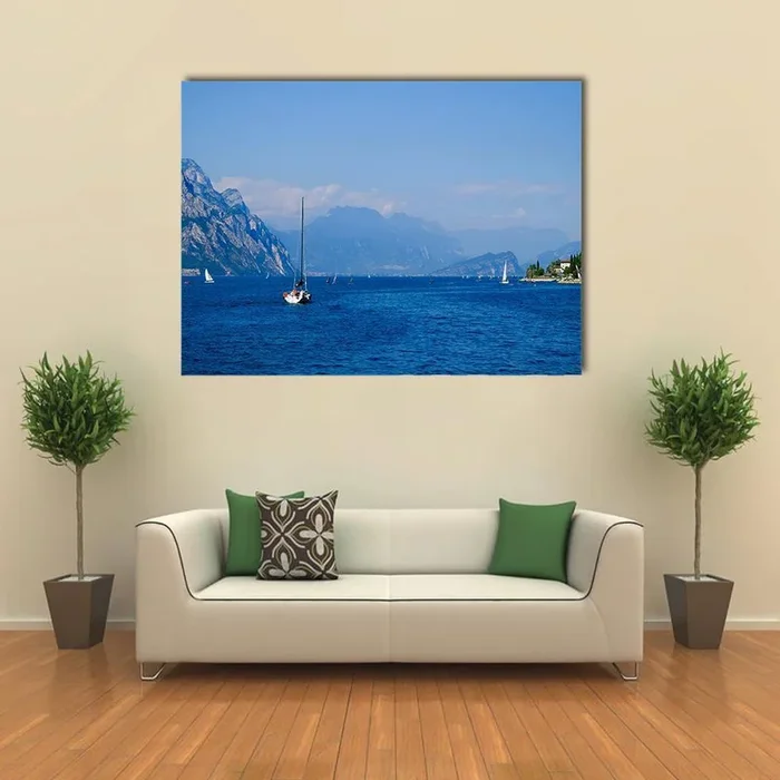 Yacht on Lake Garda Canvas Wall Art