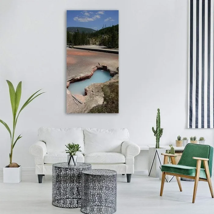 Yellowstone Hot Spring Vertical Canvas Wall Art