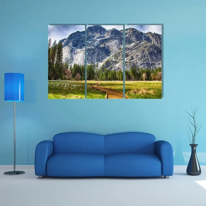 Yosemite Mountain Boardwalk Canvas Wall Art