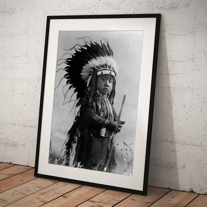 Young Native American In Full Headdress – Richard Throssel – Circa 1907 Art Print