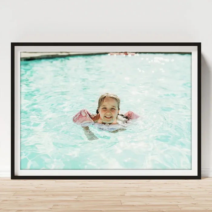 Young Preschool Age Girl Swimming In Pool On Vacation In Palm Springs #6 Art Print