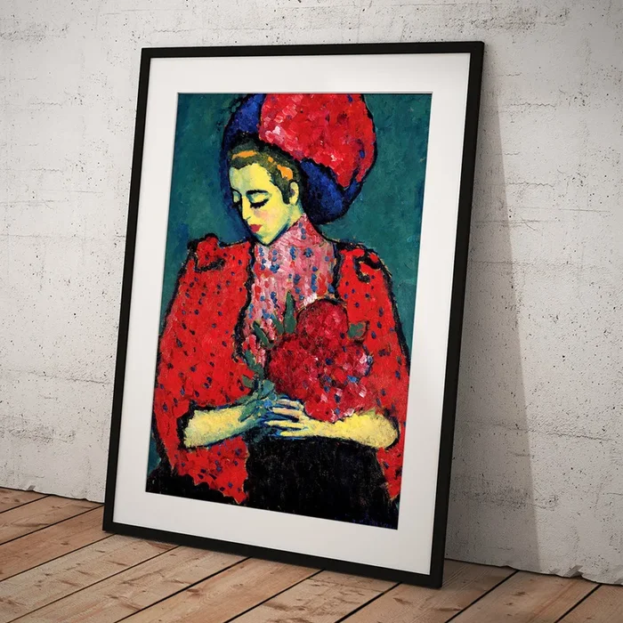 Young Woman with Peonies Art Print